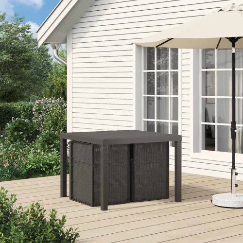  Kerti étkező székek 2 pcs Világosszürke PP