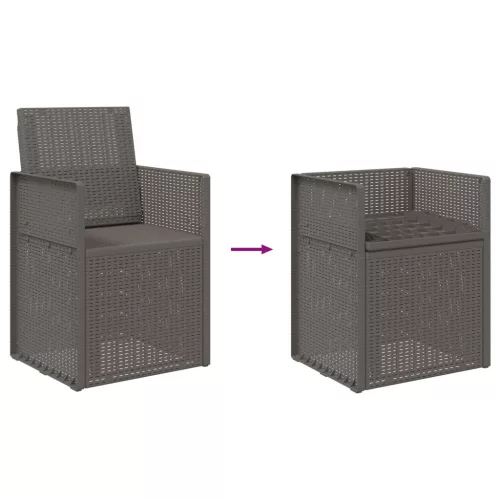  Kerti étkező székek 2 pcs Világosszürke PP