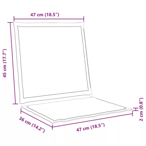  Ülés és háttámla párnák 2 pcs Világosszürke 47 x 45 x 2 cm