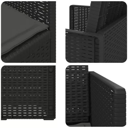  Kerti étkező székek 2 pcs Antracitszürke PP