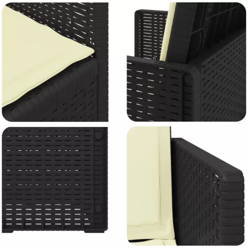  Kerti étkező székek 2 pcs Antracitszürke és Krémszínű PP