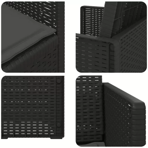  Kerti étkező székek 2 pcs Antracitszürke PP