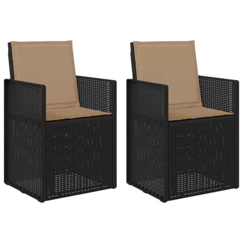  Kerti étkező székek 2 pcs Antracitszürke és Tópszínű PP