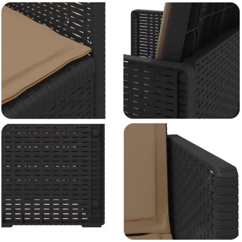  Kerti étkező székek 2 pcs Antracitszürke és Tópszínű PP