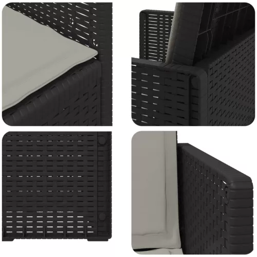  Kerti étkező székek 2 pcs Antracit és Világosszürke PP