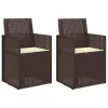  Kerti étkező székek 2 pcs Barna és Krém színű PP