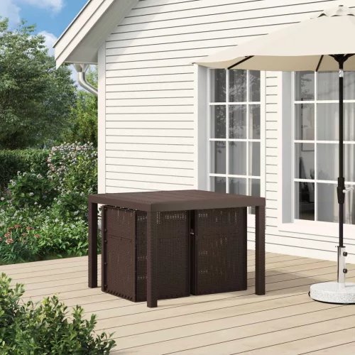  Kerti étkező székek 2 pcs Barna és Krém színű PP