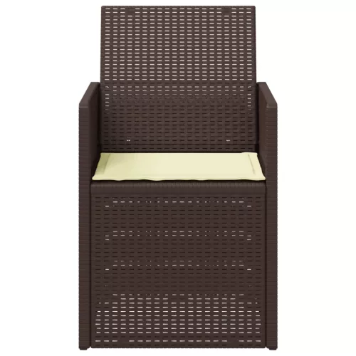  Kerti étkező székek 2 pcs Barna és Krém színű PP