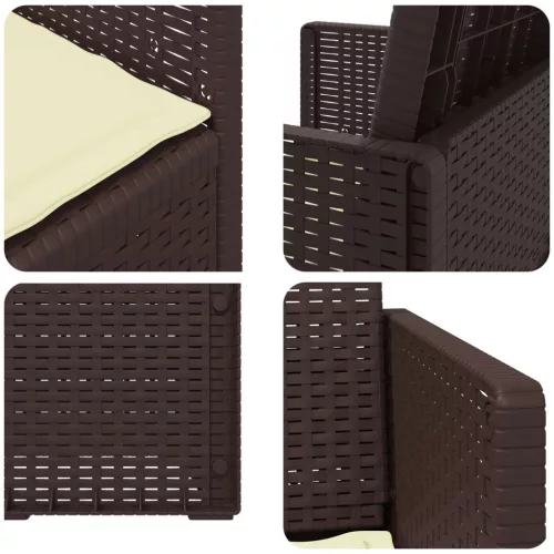  Kerti étkező székek 2 pcs Barna és Krém színű PP