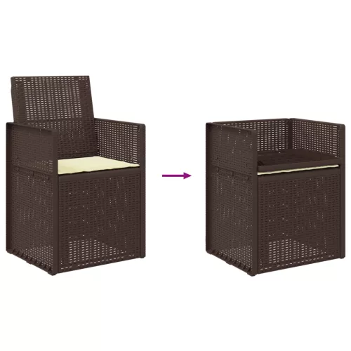  Kerti étkező székek 2 pcs Barna és Krém színű PP