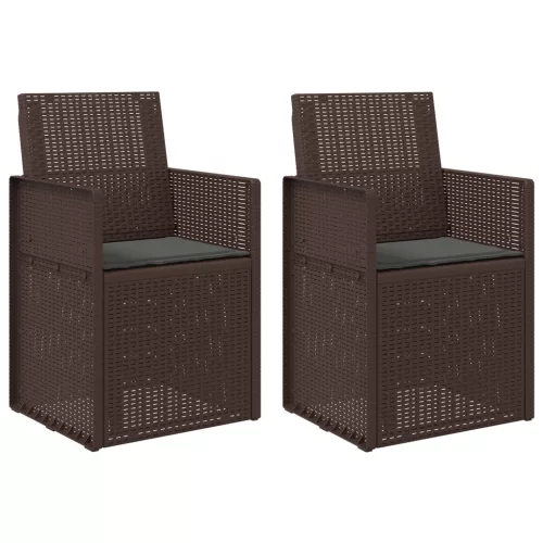  Kerti étkező székek 2 pcs Barna és Antracitszürke PP