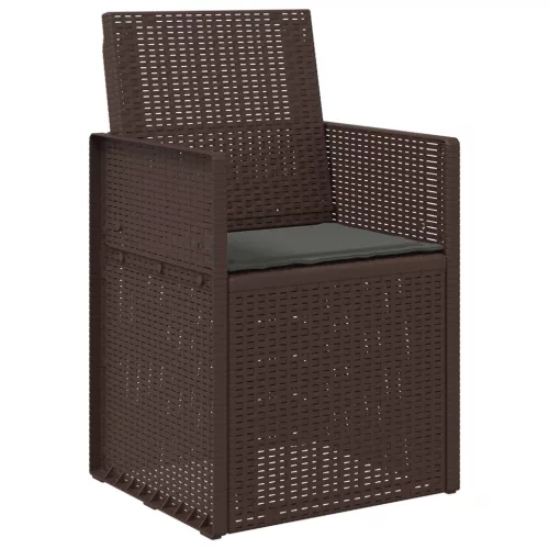  Kerti étkező székek 2 pcs Barna és Antracitszürke PP