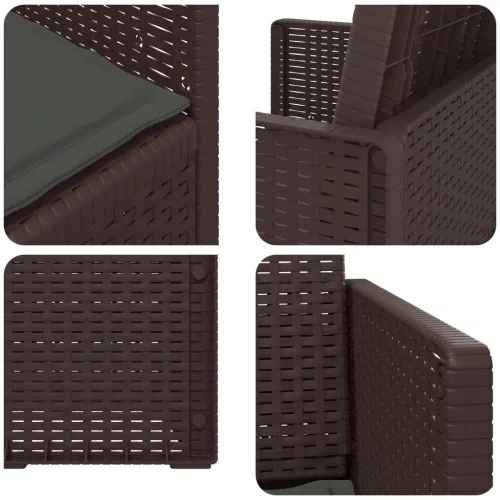  Kerti étkező székek 2 pcs Barna és Antracitszürke PP