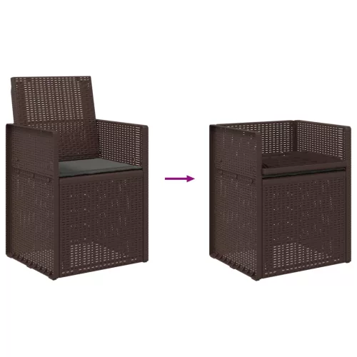  Kerti étkező székek 2 pcs Barna és Antracitszürke PP