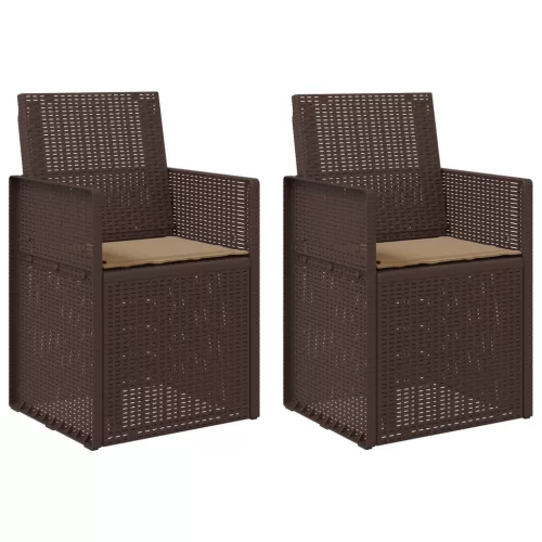  Kerti étkező székek 2 pcs Barna és Tópszínű PP