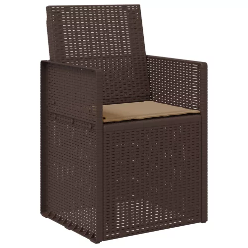  Kerti étkező székek 2 pcs Barna és Tópszínű PP