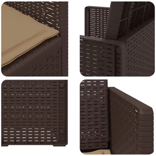  Kerti étkező székek 2 pcs Barna és Tópszínű PP