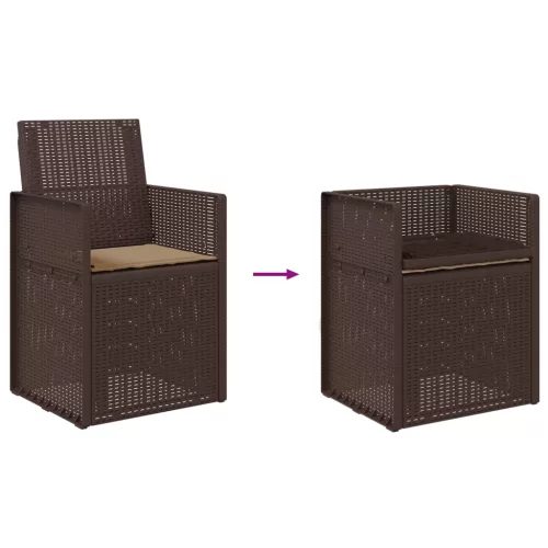  Kerti étkező székek 2 pcs Barna és Tópszínű PP