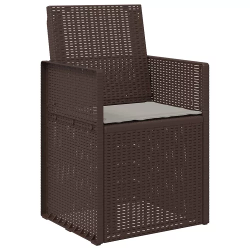  Kerti étkező székek 2 pcs Barna és Világosszürke PP