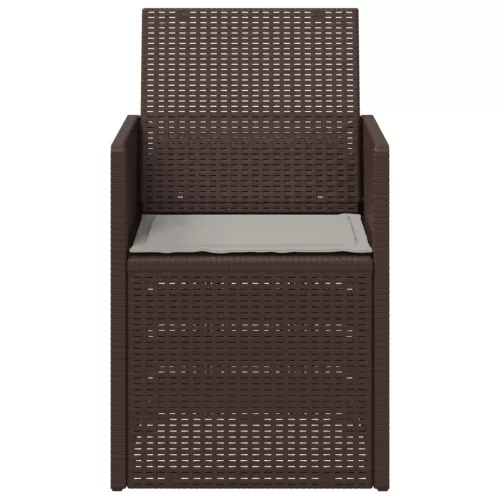  Kerti étkező székek 2 pcs Barna és Világosszürke PP