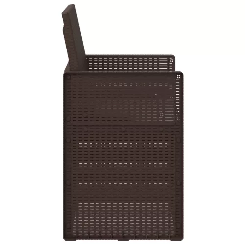  Kerti étkező székek 2 pcs Barna és Világosszürke PP