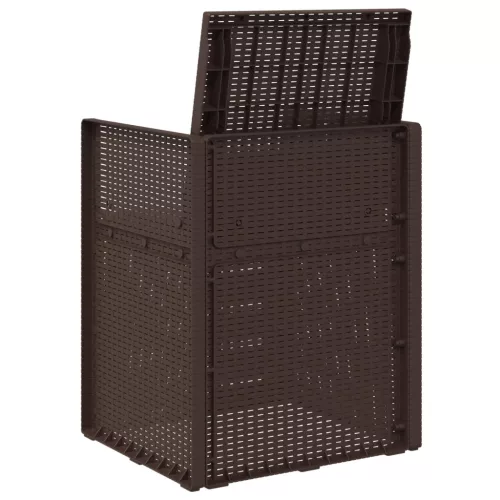  Kerti étkező székek 2 pcs Barna és Világosszürke PP