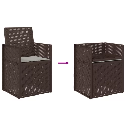  Kerti étkező székek 2 pcs Barna és Világosszürke PP