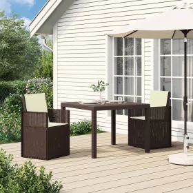  Kerti étkező székek 2 pcs Barna és Krém színű PP