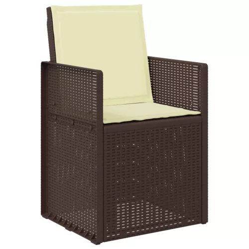  Kerti étkező székek 2 pcs Barna és Krém színű PP