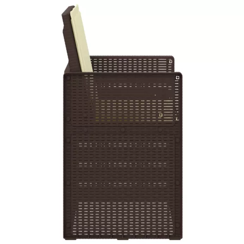  Kerti étkező székek 2 pcs Barna és Krém színű PP