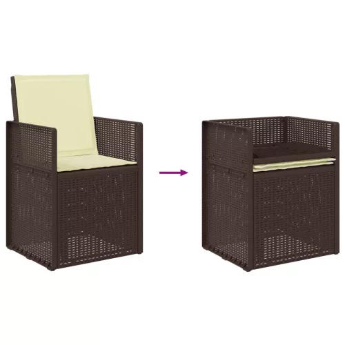  Kerti étkező székek 2 pcs Barna és Krém színű PP