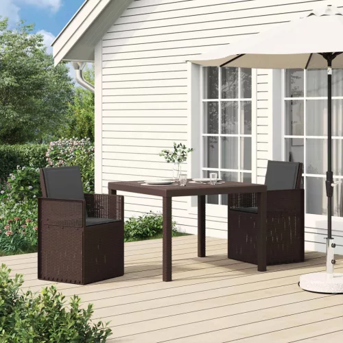  Kerti étkező székek 2 pcs Barna és Antracitszürke PP