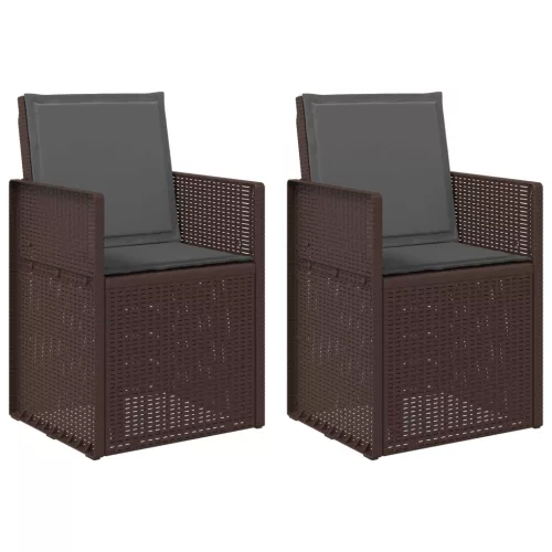  Kerti étkező székek 2 pcs Barna és Antracitszürke PP