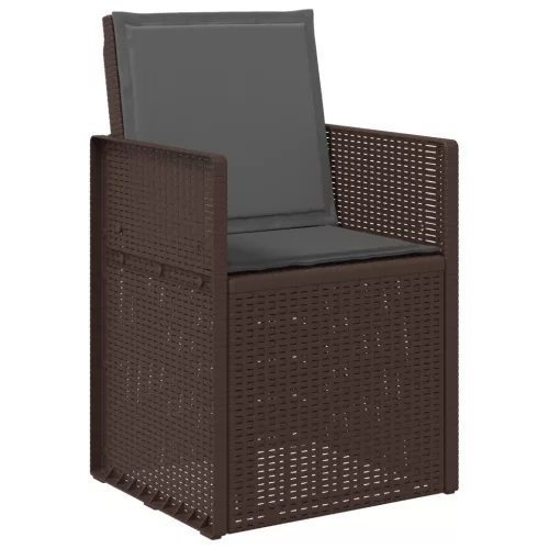  Kerti étkező székek 2 pcs Barna és Antracitszürke PP