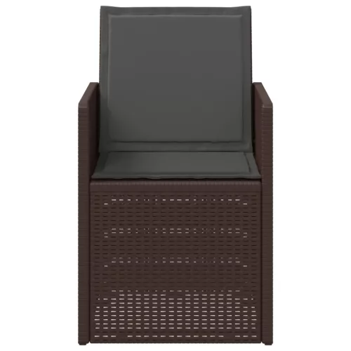  Kerti étkező székek 2 pcs Barna és Antracitszürke PP