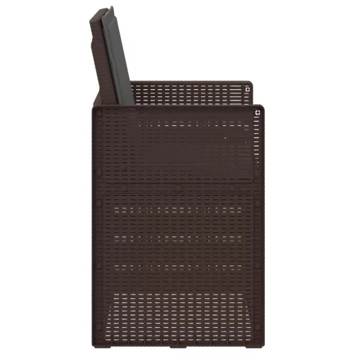  Kerti étkező székek 2 pcs Barna és Antracitszürke PP