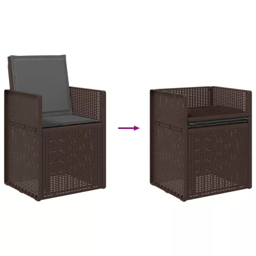  Kerti étkező székek 2 pcs Barna és Antracitszürke PP