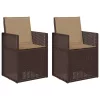  Kerti étkező székek 2 pcs Barna és Tópszínű PP