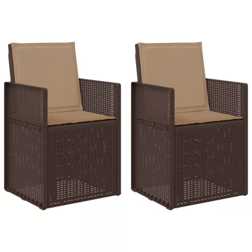  Kerti étkező székek 2 pcs Barna és Tópszínű PP