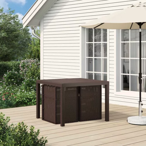  Kerti étkező székek 2 pcs Barna és Tópszínű PP