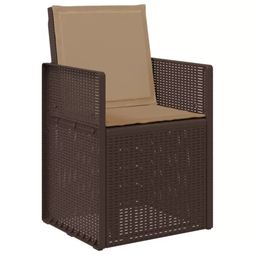  Kerti étkező székek 2 pcs Barna és Tópszínű PP