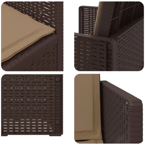  Kerti étkező székek 2 pcs Barna és Tópszínű PP