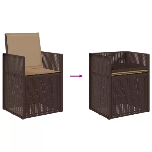  Kerti étkező székek 2 pcs Barna és Tópszínű PP