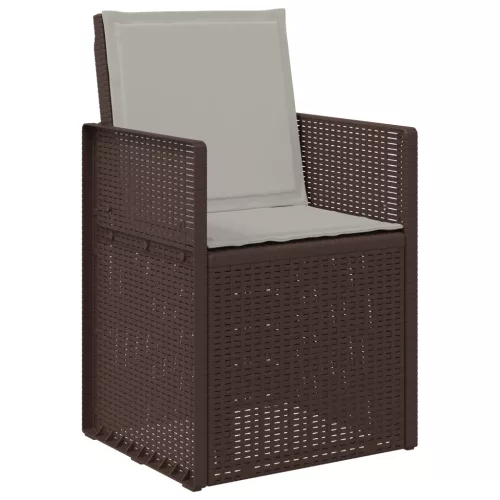  Kerti étkező székek 2 pcs Barna és Világosszürke PP