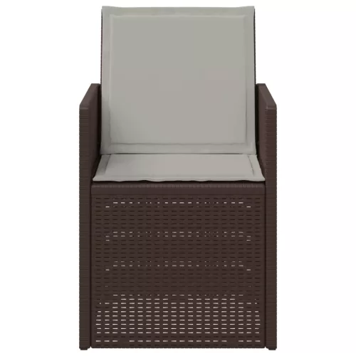  Kerti étkező székek 2 pcs Barna és Világosszürke PP