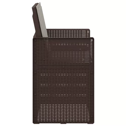  Kerti étkező székek 2 pcs Barna és Világosszürke PP