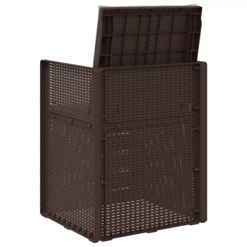  Kerti étkező székek 2 pcs Barna és Világosszürke PP