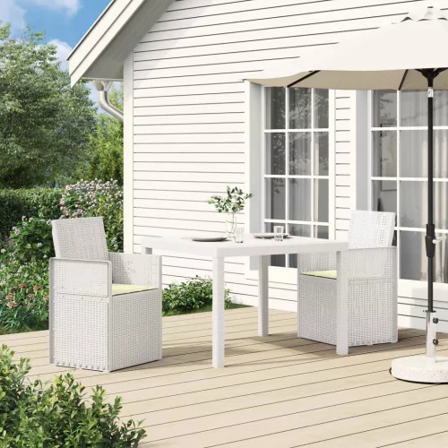  Kerti étkező székek 2 pcs Fehér és Krém színű PP