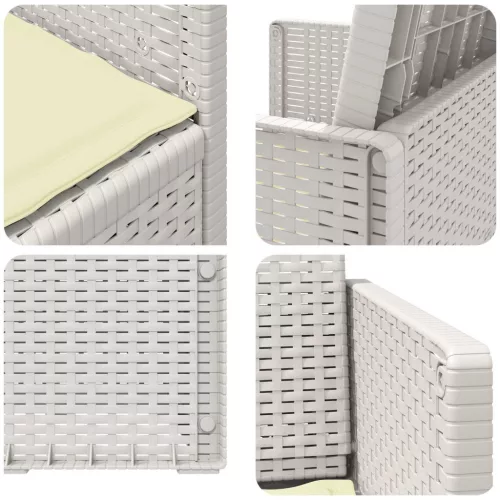  Kerti étkező székek 2 pcs Fehér és Krém színű PP