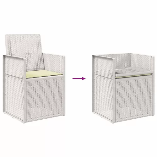  Kerti étkező székek 2 pcs Fehér és Krém színű PP